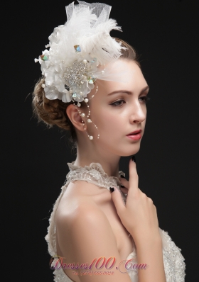 Feather Colorful Rhinestones Imitation Pearls Headpieces