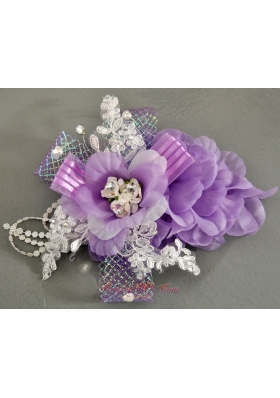 Lilac Taffeta Women 's Fascinators Beading Lace