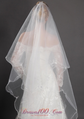 Angel cut 2 Layer Bridal Veils for Wedding Organza