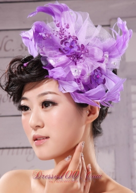 Purple Feather Women 's Fascinators Taffeta Tulle