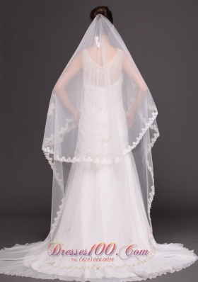 Two-tier Lace Edge Bridal Veils For Wedding Classic