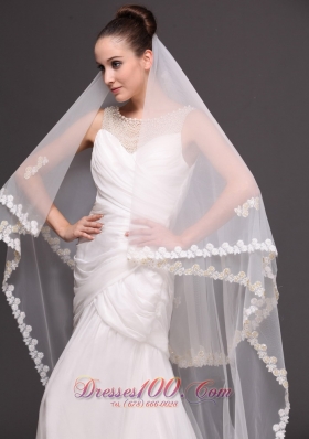 Two-tier Lace Edge Bridal Veils For Wedding Classic