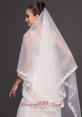 Two-tier Lace Edge Bridal Veils For Wedding Classic