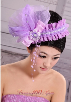 Pearl Feather Lavender Headpiece 2013