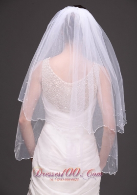 Graceful 2013 Wedding Veil Two-tiered Tulle