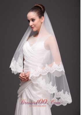 Modest Wedding Lace 2013 Two-tiered Tulle