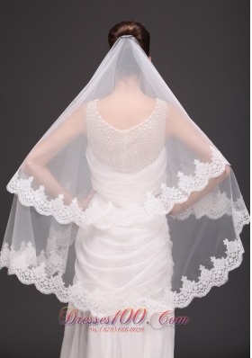 Modest Wedding Lace 2013 Two-tiered Tulle