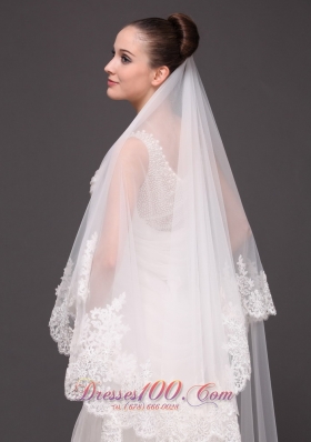 Cathedral 2013 Wedding Veil Lace Applique Edge