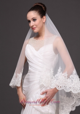 Cathedral 2013 Wedding Veil Lace Applique Edge