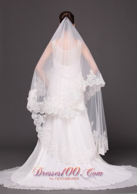 Cathedral 2013 Wedding Veil Lace Applique Edge