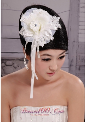 Headpiece Girl Pearl Flower Bud Silk Hair Hoop