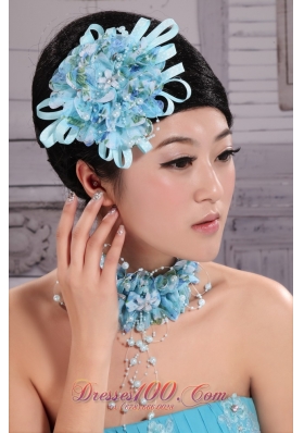 Tulle Aqua Blue Imitation Pearl New York