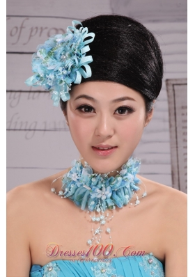 Tulle Aqua Blue Imitation Pearl New York