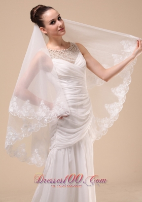 Wedding Veil 2013 Lace Applique Tulle