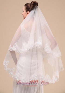 Wedding Veil 2013 Lace Applique Tulle