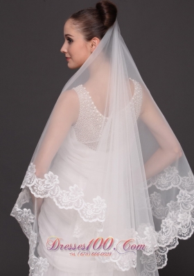 Lace Applique 2013 Tulle Graceful Wedding Veil