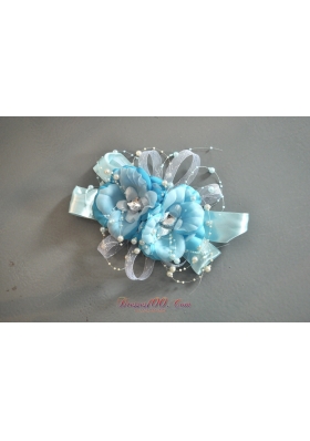 Light Blue Pearl Taffeta and Organza Fascinator