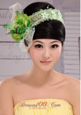 Wedding Headpieces Green Combs Handmade Flowers