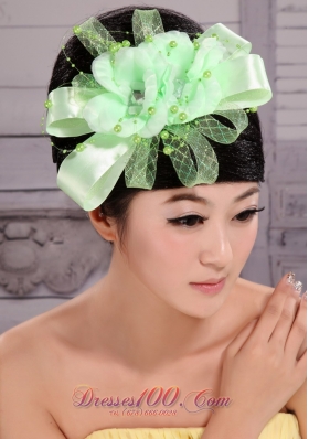 Taffeta Apple Green Handmade Flower Headpiece