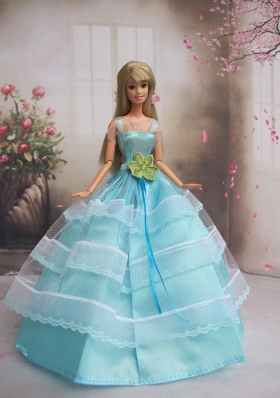 Layered Tulle Barbie Dress Up Dolls Handmade Flower