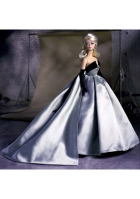 Wedding Barbie Dolls Silvery And Black With Long Train