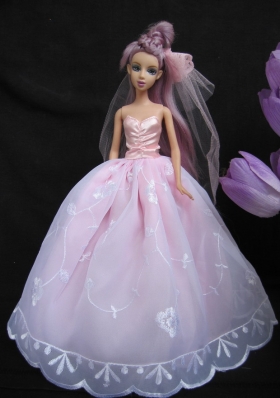 Tulle Baby Pink Sweetheart Ball Gown Barbie Doll