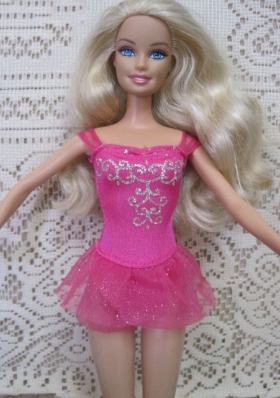 Mini Length Straps Barbie Dress Up Dolls Hot Pink