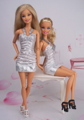 Halter Top Silver Sexy Mini Barbie Fashion Clothing