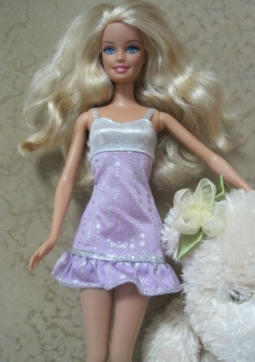 Lilac Party Style Dress For Fashion Barbie Doll