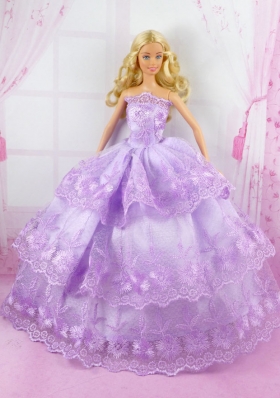 Layered Lace Lilac Strapless Noble Barbie Wear