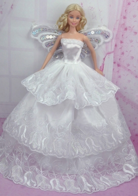 Romantic Doll Clothes Embroidery Layers Butterfly