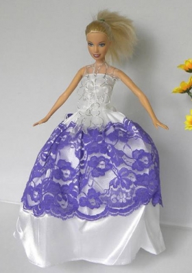 Barbie Doll Wedding Purple Lace Strapless