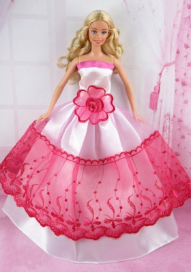 Romantic Red Barbie Fashion Clothing Flower