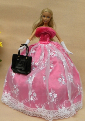 Barbie Dress Up Dolls Fashionable Strapless Lace
