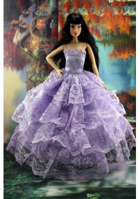 Lilac Lace Layers Lace For Barbie Doll