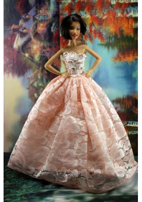 Perfect Pink Barbie Doll Clothes Strapless Lace