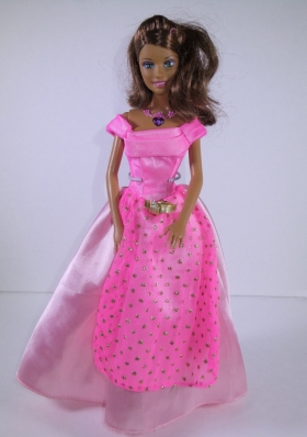 Pink Barbie Doll Wear Scoop Short Sleeves