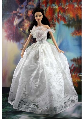 Wedding Noble Barbie Lace White Off The Shoulder