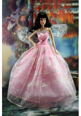 Pink Organza Ball Gown Barbie Doll