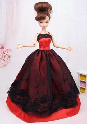 Black and Red straps Clothe For Noble Barbie