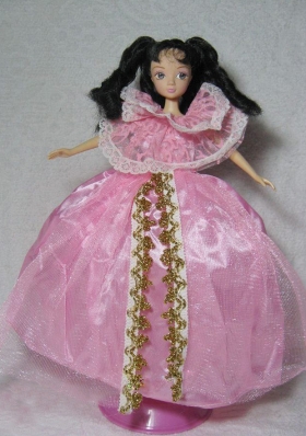Pink Gown Handmade Dress For Barbie Doll
