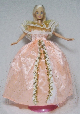 Light Orange Ruffled Collar Barbie Doll Dress