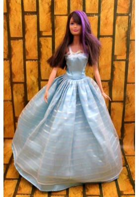 Baby Blue Floor-length Dress For Noble Barbie
