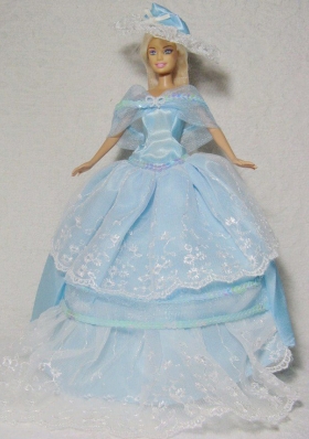 Light Blue Wedding Dress For Barbie Doll