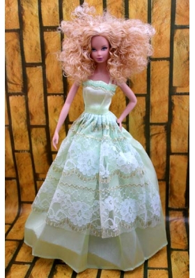 Mint Green Straps Barbie Doll Dress for Wedding