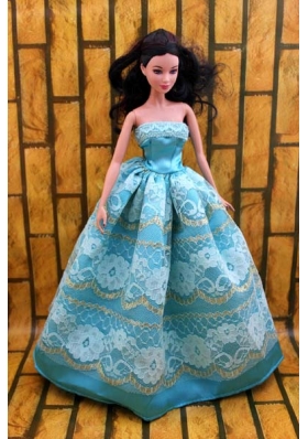 Teal Lace Party Dress For Noble Barbie