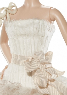 Champagne Ruffled Gowns for Noble Barbie