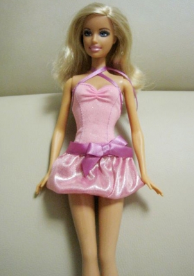 Sweetheart Short Bowknot Baby Pink Barbie Doll Dress