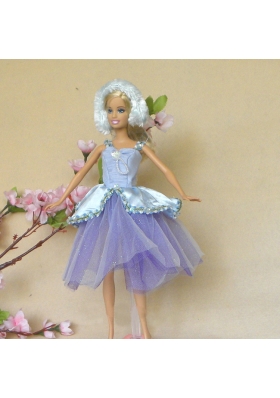 Lilac Lace Fashion Party Dress for Noble Barbie