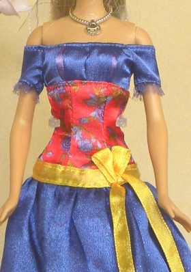 Blue Off The Shoulder Handmade Dress For Noble Barbie